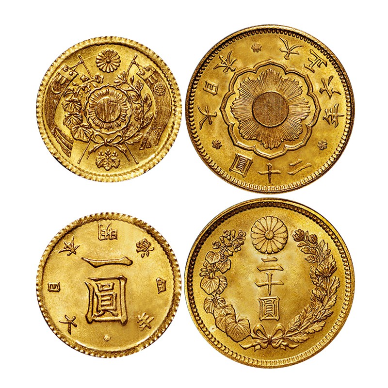 日本金币金银图片